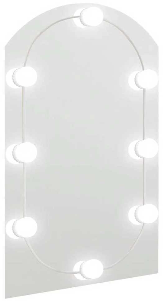 Veidrodis su LED lemputėmis, 60x40cm, stiklas, arkos formos