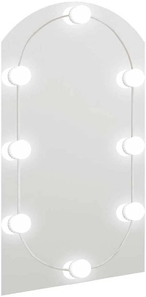 Veidrodis su LED lemputėmis, 70x40cm, stiklas, arkos formos