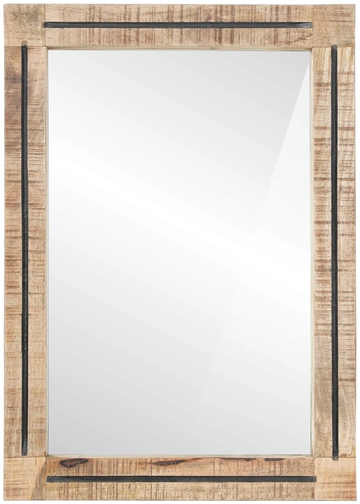 Veidrodis su veidrodžiu Ruda ir juoda 70 x 50 x 3 cm Stiklas