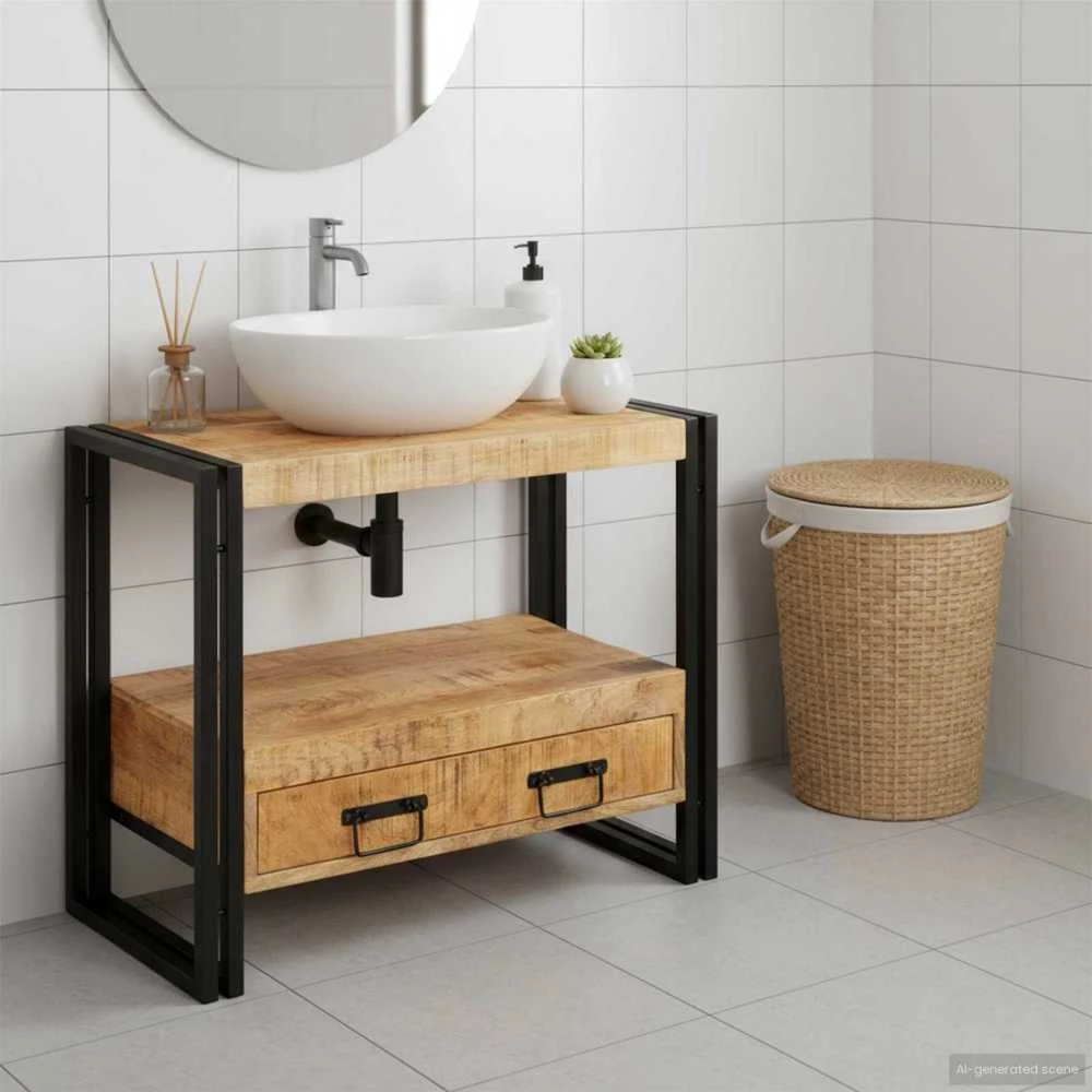 Veidrodžių kabinetas Ruda 71 x 33 x 58 cm Kietas mango medis