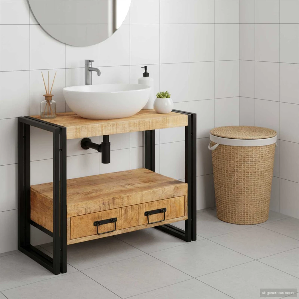 Veidrodžių kabinetas Ruda 71 x 33 x 58 cm Kietas mango medis