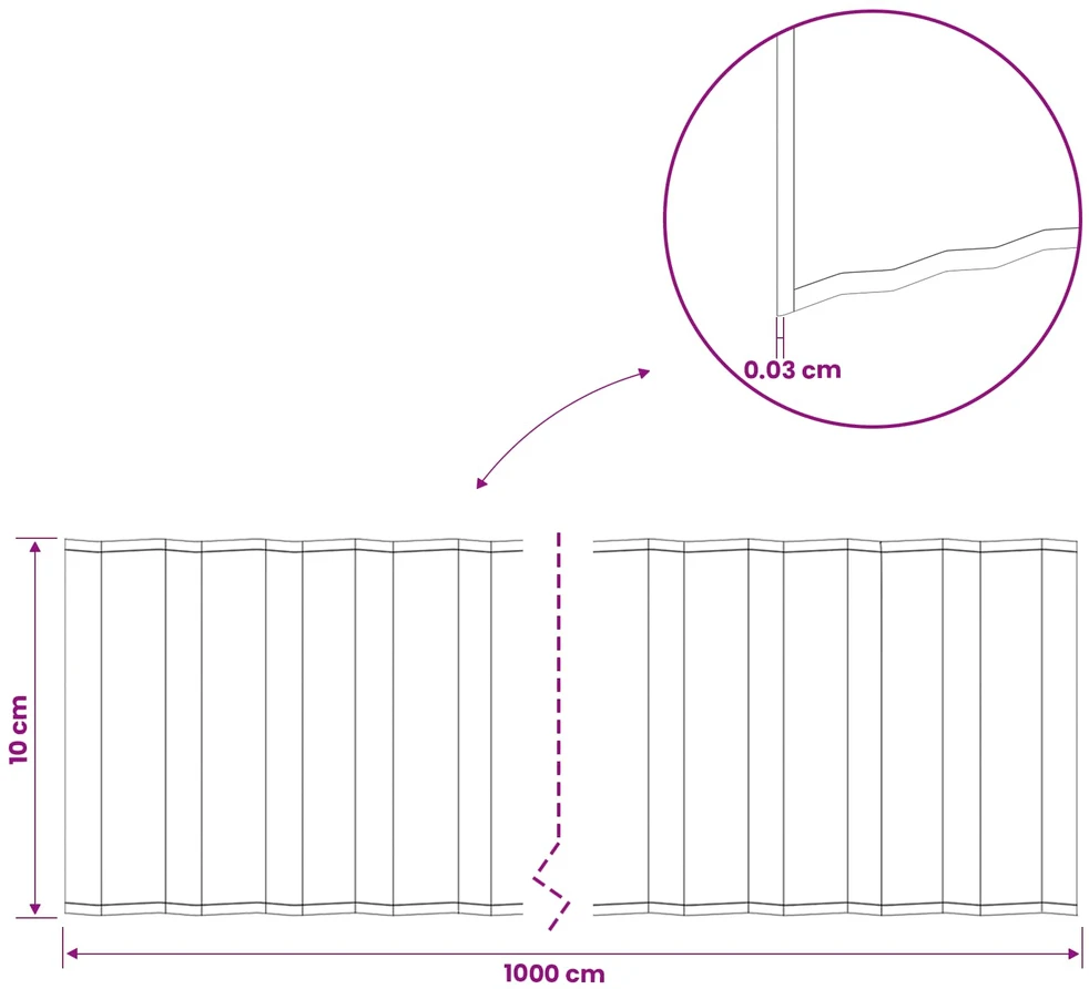 vidaxl Vejo kraštas 10 m x 10 cm Galvanizuotas plienas Sidabrinė