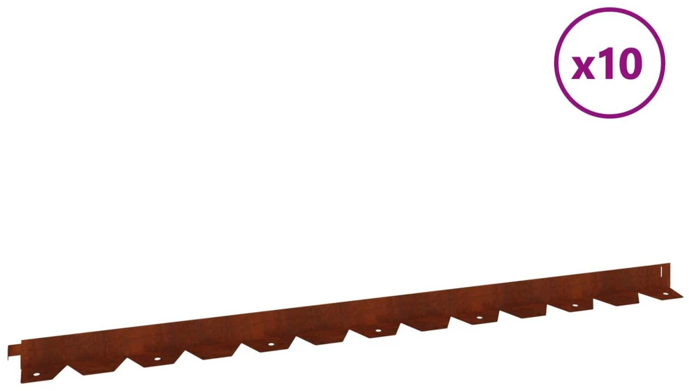 Vejo kraštas 10 vnt. 102 x 4 x 4 cm Plienas Rūdijanti