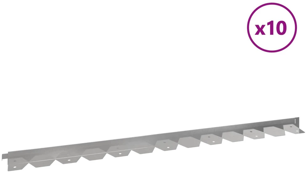 Vejo kraštas 10 vnt. 102 x 4 x 4 cm Plienas Sidabrinė