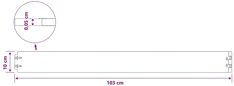 Vejo kraštas 10 vnt. 10 x 103 cm Šaltai valcuotas plienas Juoda
