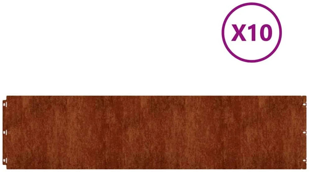 Vejos apvadai, 10vnt., 25x103cm, lankstus Corten plienas