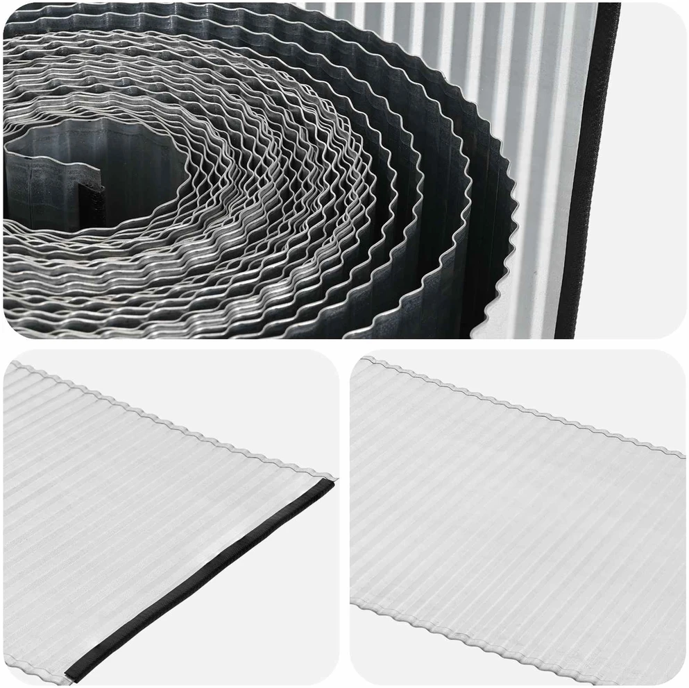 vidaxl Vejo kraštas 20 m x 15 cm Galvanizuotas plienas Sidabrinė