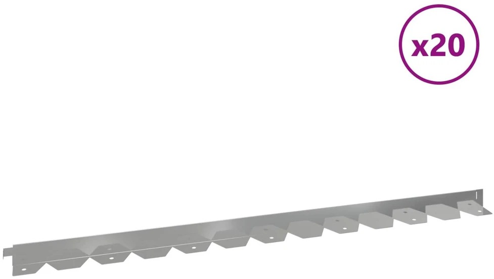 Vejo kraštas 20 vnt. 102 x 4 x 4 cm Plienas Sidabrinė