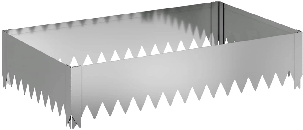 Vejo kraštas 4 vnt. 100 x 60 x 20 cm Plienas Sidabrinė