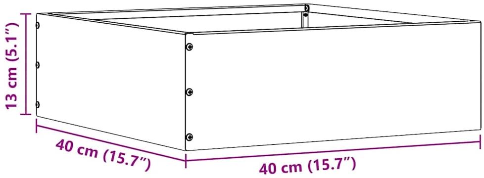 Vejo kraštas 40 x 40 x 13 cm Galvanizuotas plienas Sidabrinė