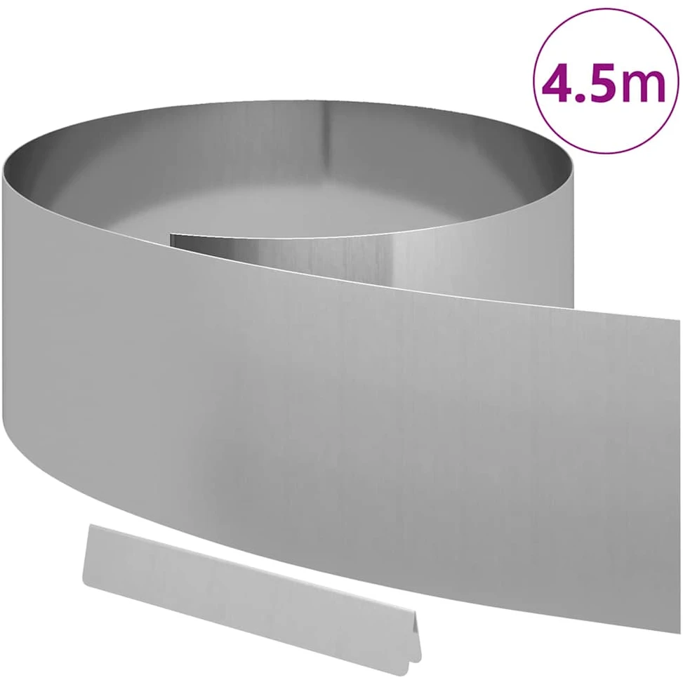 Vejo kraštas 450 x 25 cm Cinkuota plienas Sidabro