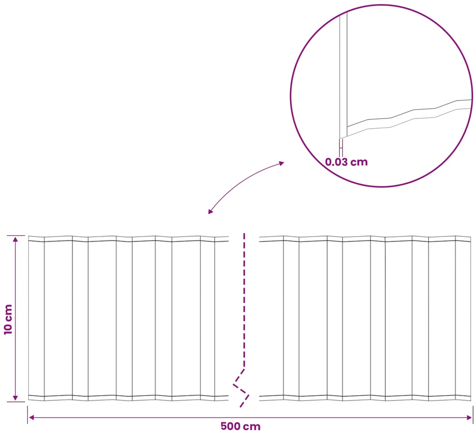 vidaxl Vejo kraštas 5 m x 10 cm Galvanizuotas plienas Sidabrinė