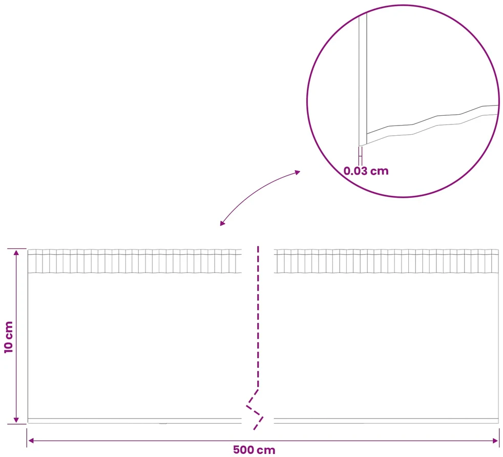 vidaxl Vejo kraštas 5 m x 10 cm Galvanizuotas plienas Sidabrinė