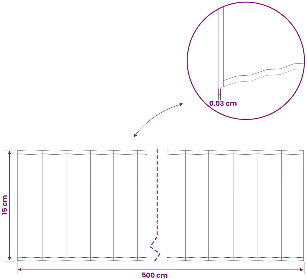 vidaxl Vejo kraštas 5 m x 15 cm Galvanizuotas plienas Sidabrinė