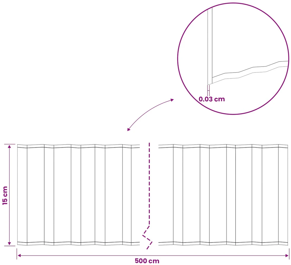 vidaxl Vejo kraštas 5 m x 15 cm Galvanizuotas plienas Sidabrinė