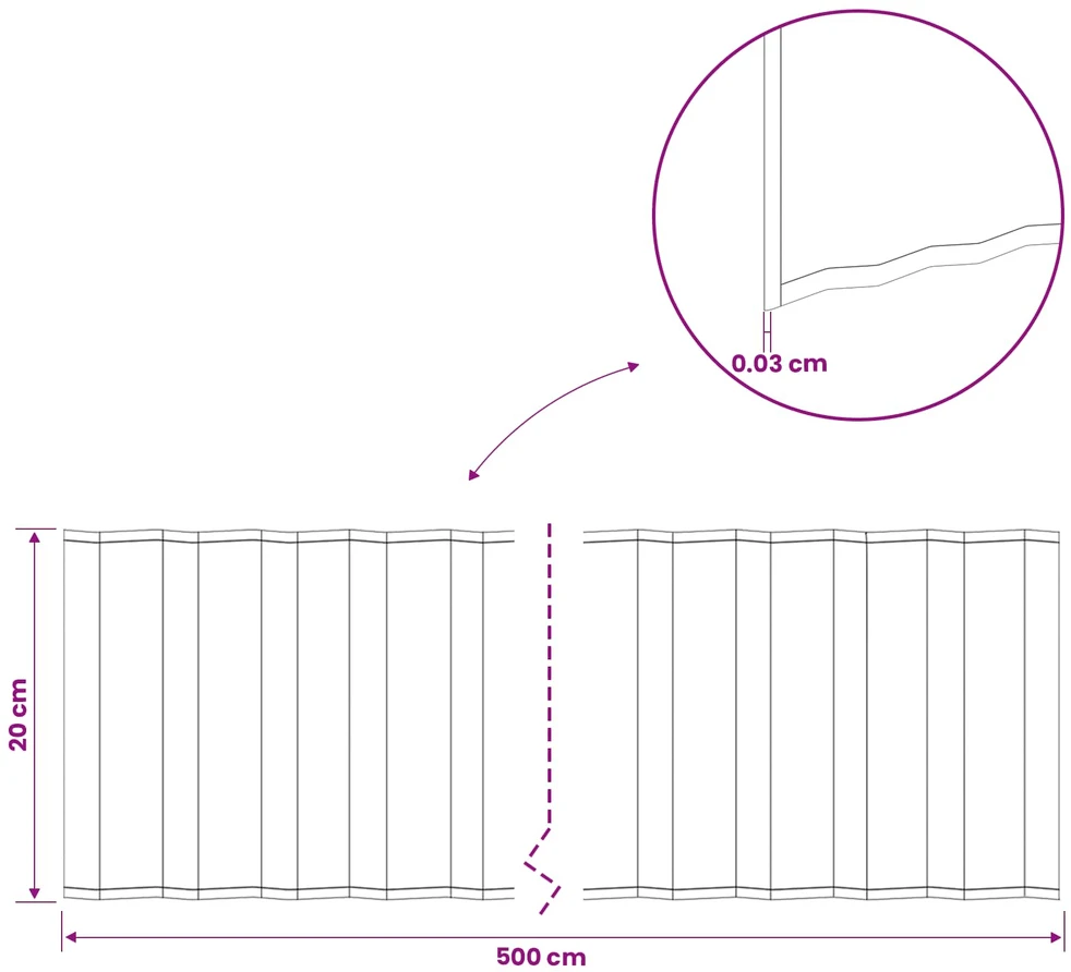 vidaxl Vejo kraštas 5 m x 20 cm Galvanizuotas plienas Sidabrinė