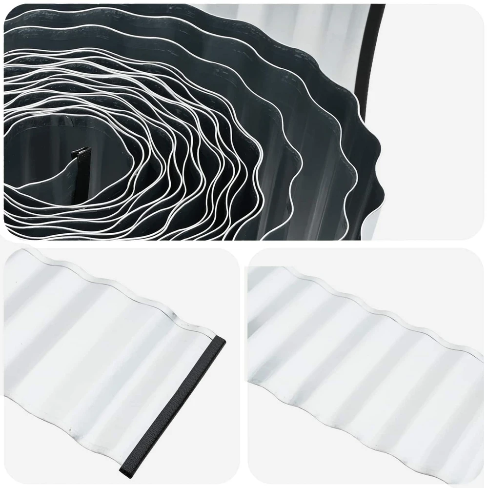 Vejo kraštas 5 m x 20 cm Galvanizuotas plienas Sidabrinė