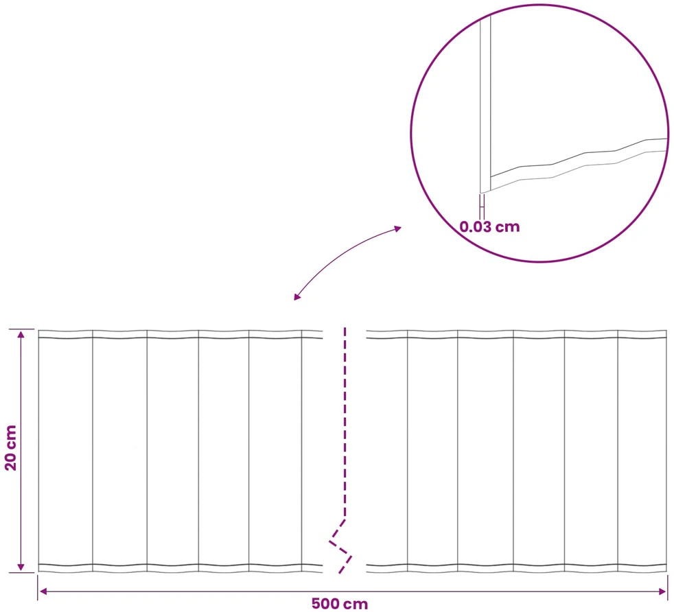 vidaxl Vejo kraštas 5 m x 20 cm Galvanizuotas plienas Sidabrinė