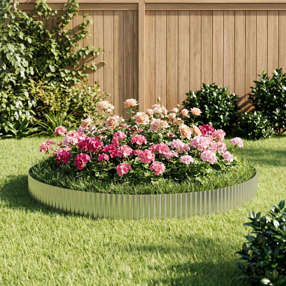 vidaxl Vejo kraštas 5 m x 25 cm Galvanizuotas plienas Sidabrinė