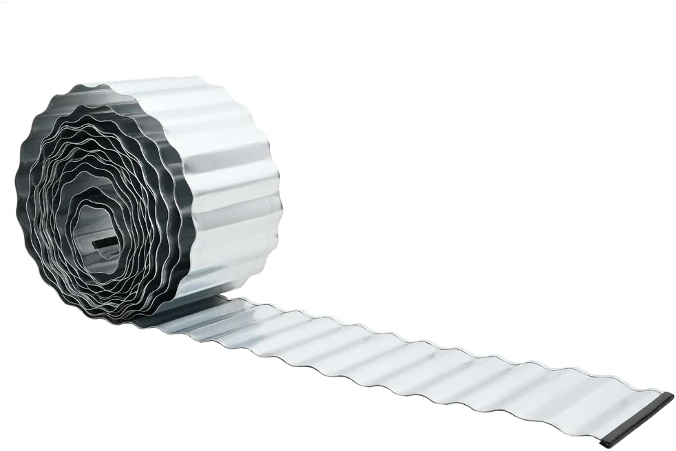 vidaxl Vejo kraštas 5 m x 25 cm Galvanizuotas plienas Sidabrinė