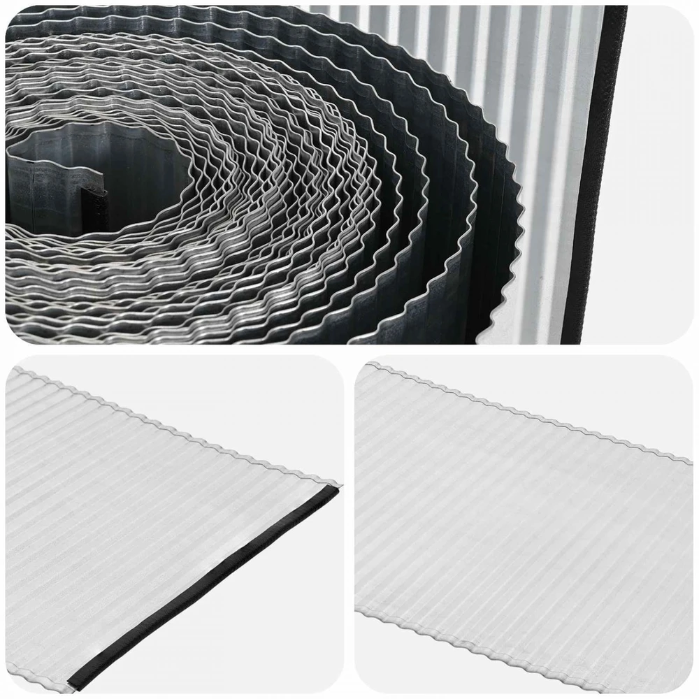 Vejo kraštas 5 m x 25 cm Galvanizuotas plienas Sidabrinė