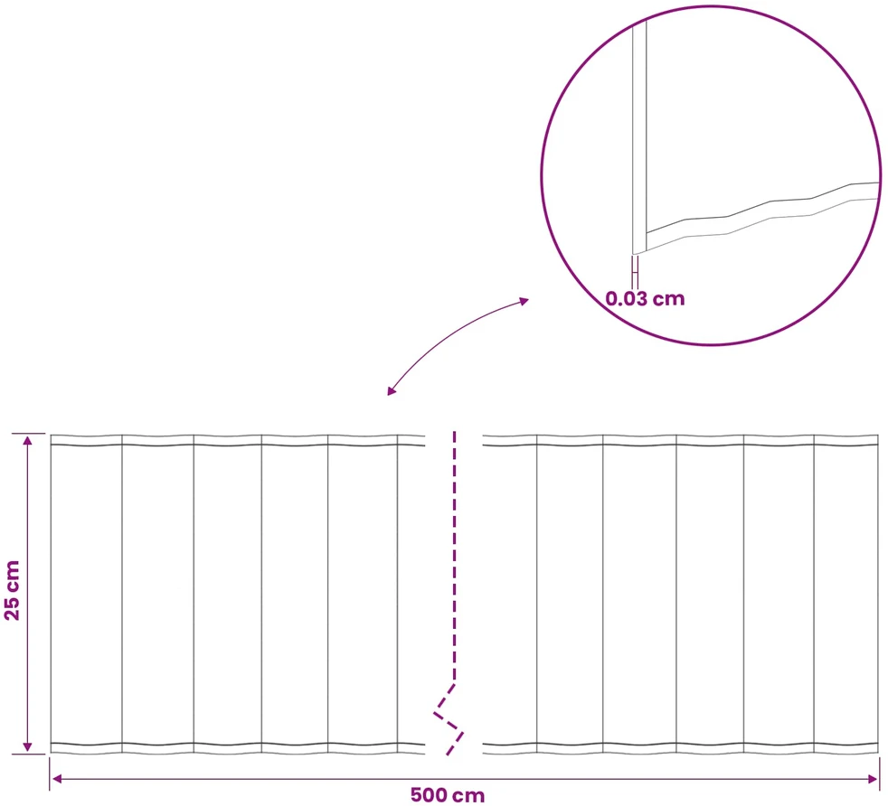 vidaxl Vejo kraštas 5 m x 25 cm Galvanizuotas plienas Sidabrinė