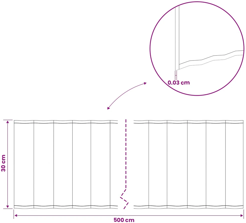 vidaxl Vejo kraštas 5 m x 30 cm Galvanizuotas plienas Sidabrinė