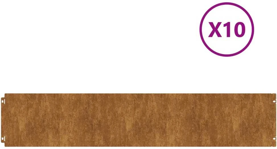 Vejos apvadai, 10vnt., 20x103cm, lankstus Corten plienas