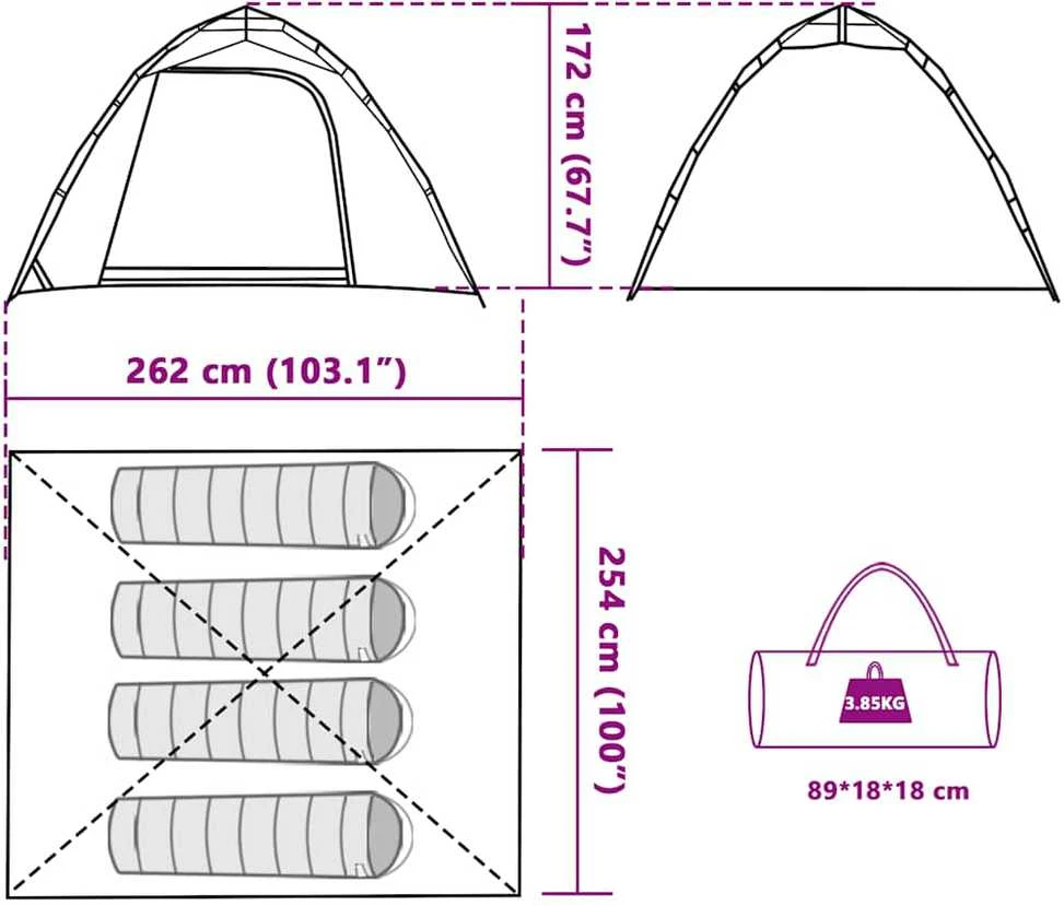 Žvejybos palapinė, rudos spalvos, keturvietė, greito atleidimo