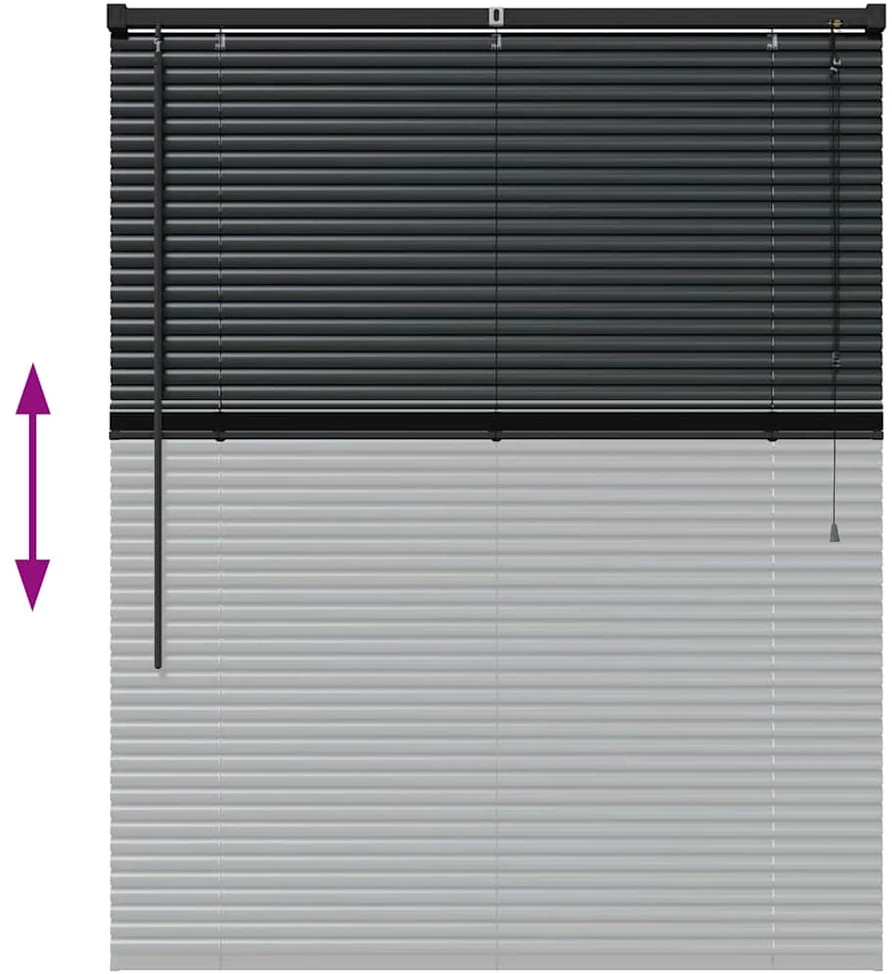 Venecijos žaliuzės Juoda 130 x 105 cm 25 mm Aliuminis