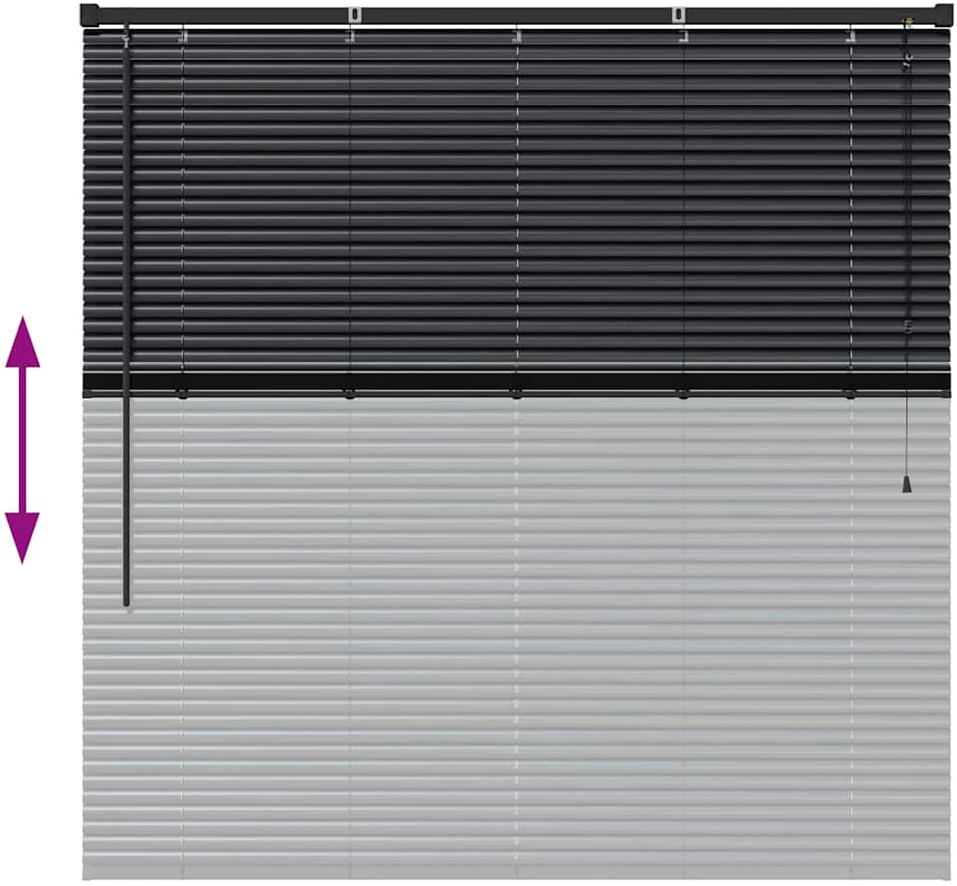 Venecijos žaliuzės Juoda 130 x 135 cm 25 mm Aliuminis