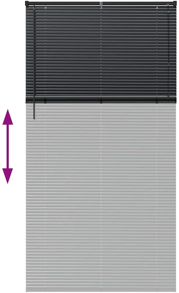 Venecijos žaliuzės Juoda 220 x 110 cm 25 mm Aliuminis