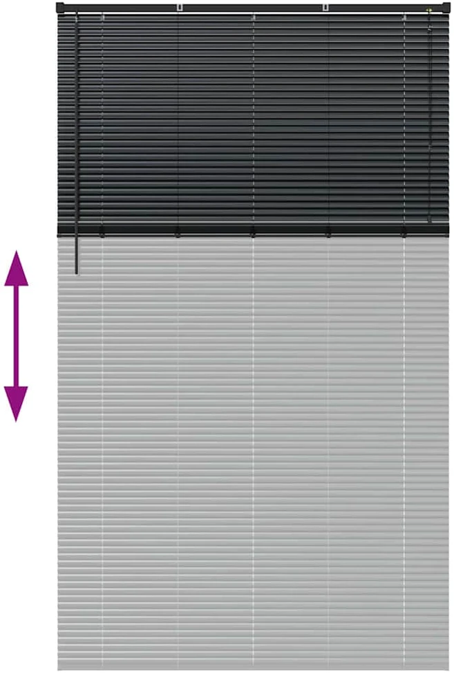 Venecijos žaliuzės Juoda 220 x 135 cm 25 mm Aliuminis