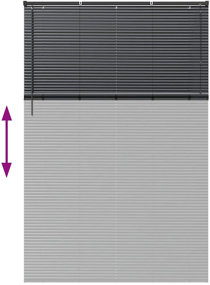 Venecijos žaliuzės Juoda 220 x 140 cm 25 mm Aliuminis