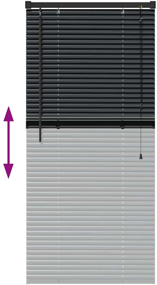Venecijos žaliuzės Juoda 60 x 2,5 x 130 cm 25 mm Aliuminis