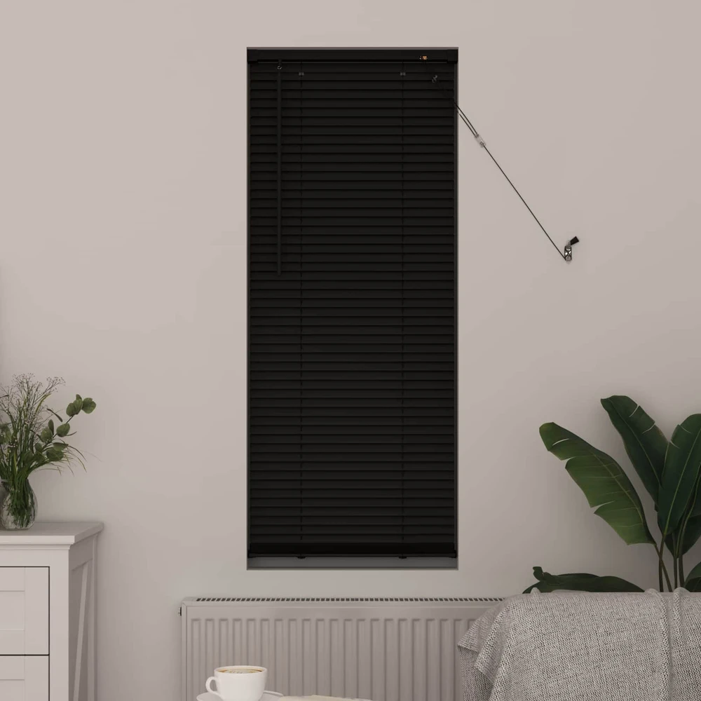 Venecijos žaliuzės Juodas 150 x 60 cm 25 mm PVC