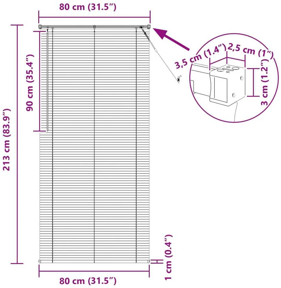 Venecijos žaliuzės Šviesiai ruda su raštu 213 x 80 cm 25 mm PVC