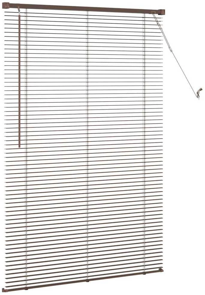 Venecijos žaliuzės Tamsiai ruda su raštu 150 x 100 cm 25 mm PVC