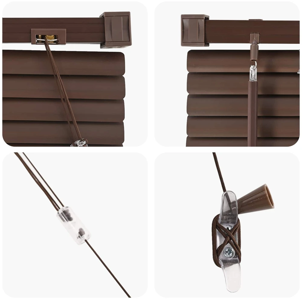 Venecijos žaliuzės Tamsiai ruda su raštu 213 x 40 cm 25 mm PVC