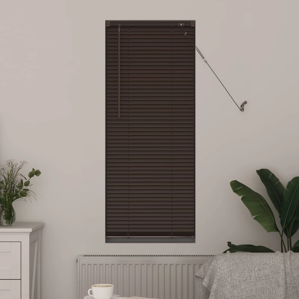 Venecijos žaliuzės Tamsiai ruda su raštu 150 x 50 cm 25 mm PVC
