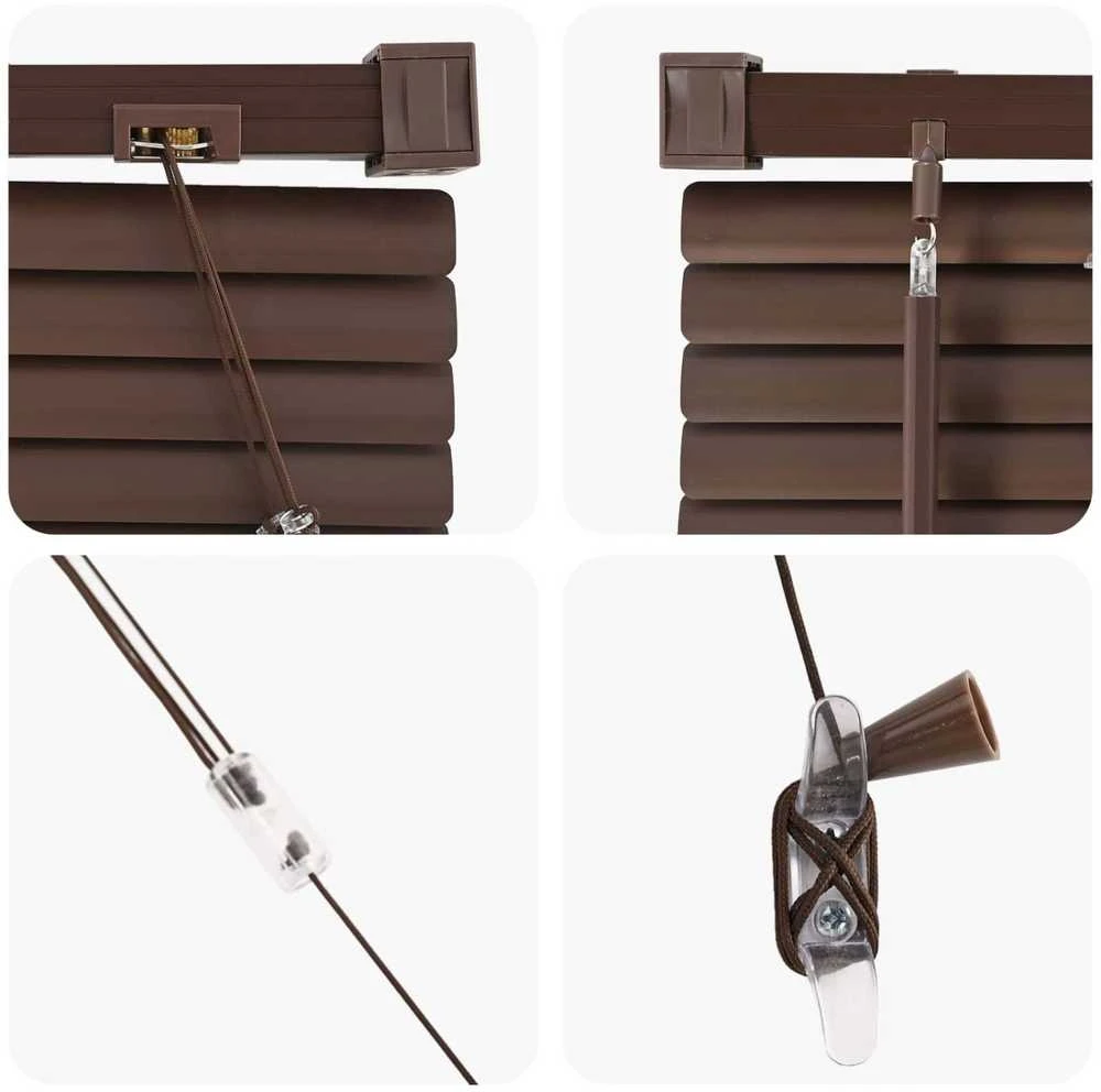 Venecijos žaliuzės Tamsiai ruda su raštu 150 x 100 cm 25 mm PVC