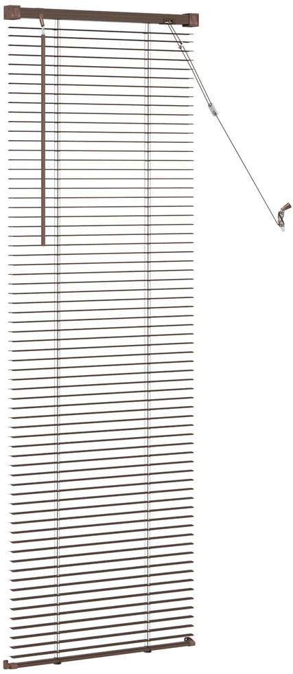 Venecijos žaliuzės Tamsiai ruda su raštu 150 x 50 cm 25 mm PVC