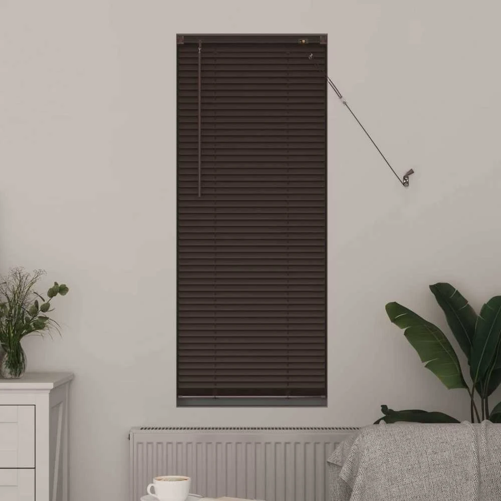 Venecijos žaliuzės Tamsiai ruda su raštu 150 x 60 cm 25 mm PVC