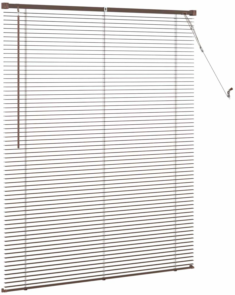 Venecijos žaliuzės Tamsiai ruda su raštu 150 x 110 cm 25 mm PVC