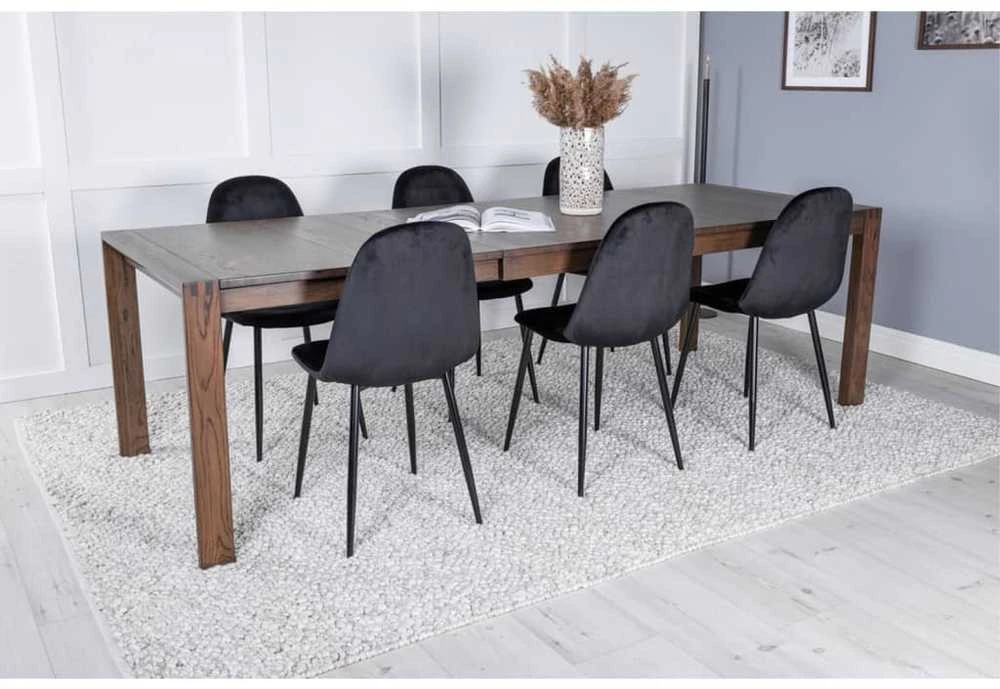 Venture Home Valgomojo kėdės Polar, 2vnt., juodos spalvos, aksomas