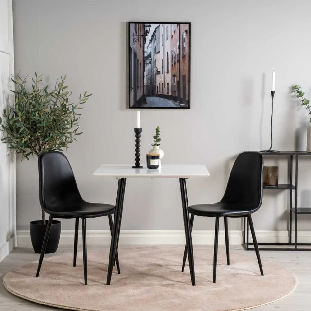 Venture Home Valgomojo kėdės Polar, 2vnt., juodos, odos imitacijos