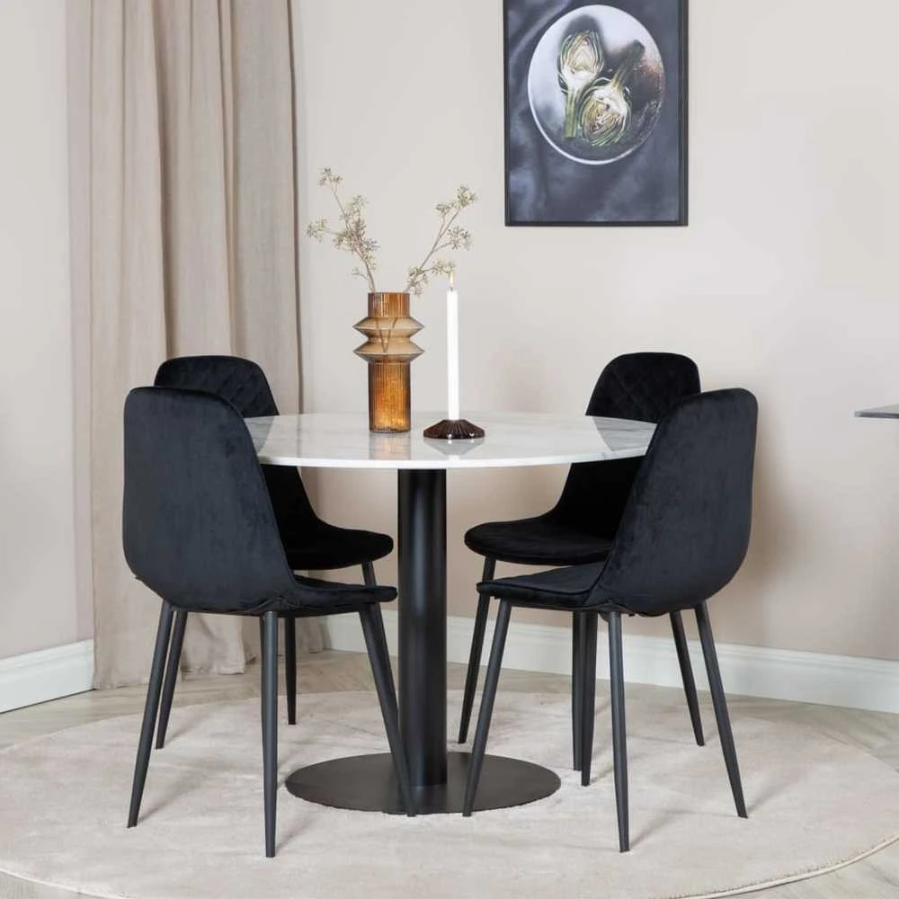 Venture Design Venture Home Valgomojo kėdės Polar, 2vnt., juodos spalvos, aksomas
