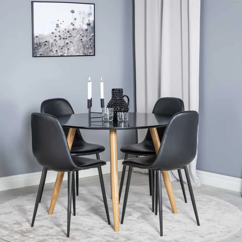 Venture Home Valgomojo kėdės Polar, 2vnt., juodos, odos imitacijos