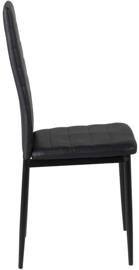 Venture Home Valgomojo kėdės Slim, 2vnt., juodos, odos imitacijos