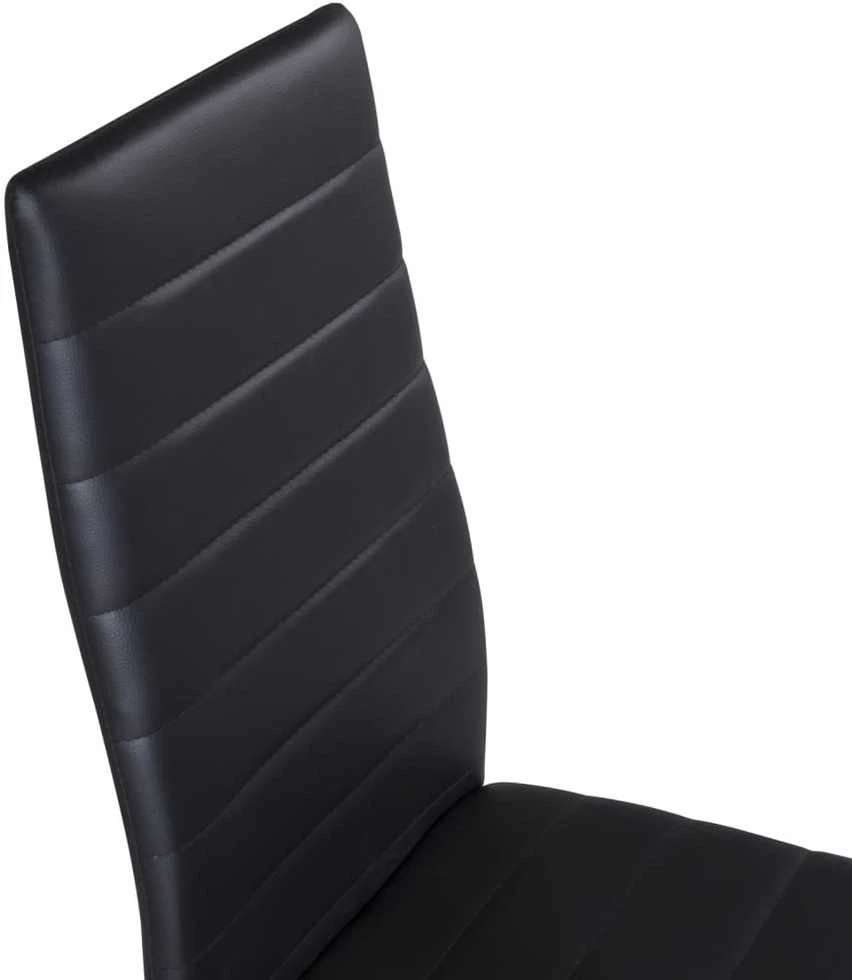 Venture Home Valgomojo kėdės Slim, 2vnt., juodos, odos imitacijos